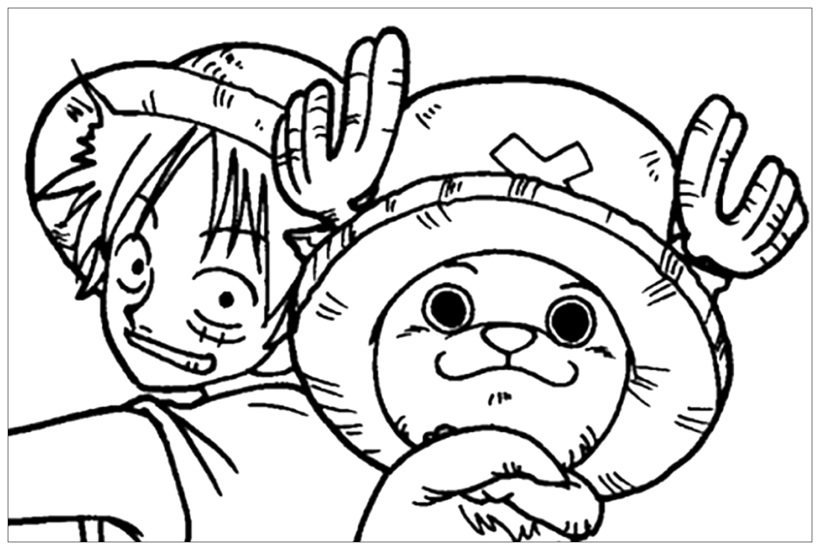 Hình vẽ chưa tô màu One Piece cho bé tập tô (4)