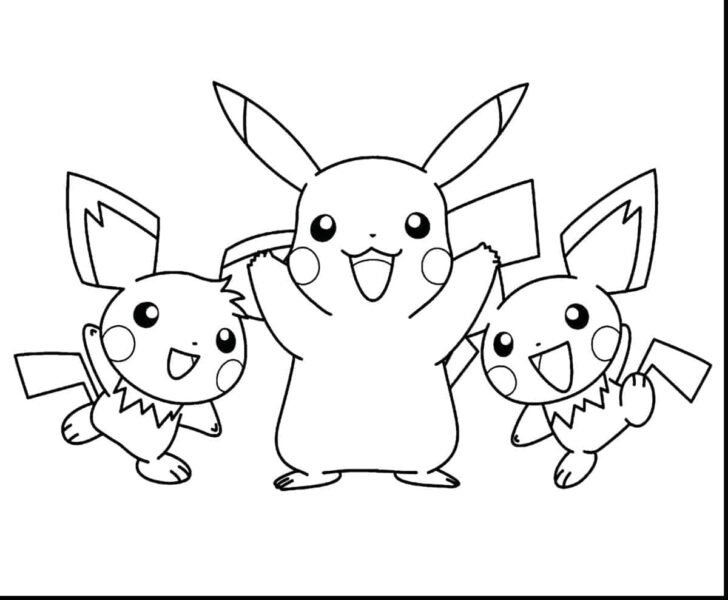 Hình vẽ chưa tô màu Pikachu cho bé tập tô (10)