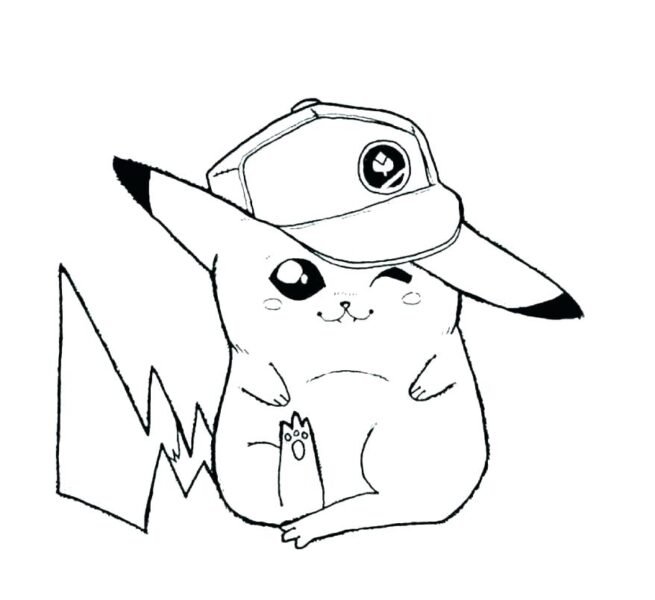 Hình vẽ chưa tô màu Pikachu cho bé tập tô (14)
