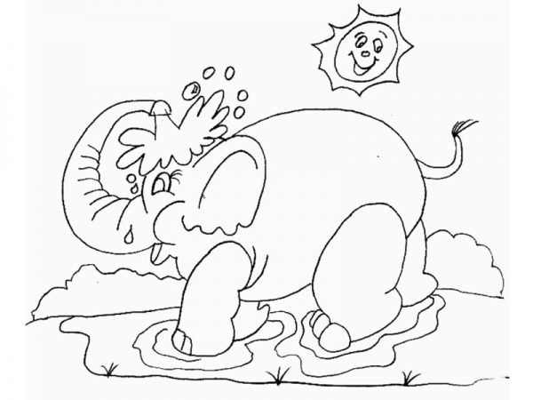 Hình vẽ chưa tô màu trời nắng đẹp cho bé tập tô (27)