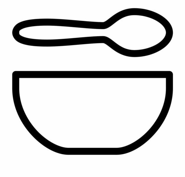Hình vẽ đen trắng cái bát cho bé tô màu (2)