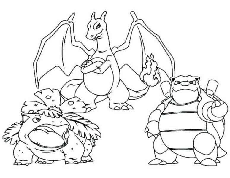Hình vẽ đen trắng Pokemon cho bé tô màu (3)
