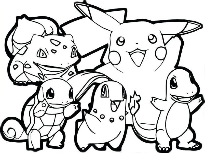 Hình vẽ đen trắng Pokemon cho bé tô màu (6)