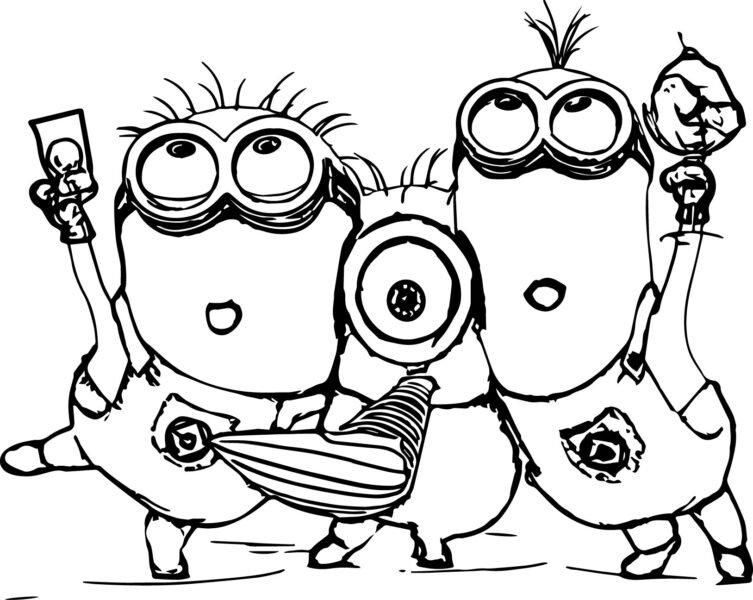 Hình vẽ Minion cho bé tập tô (9)