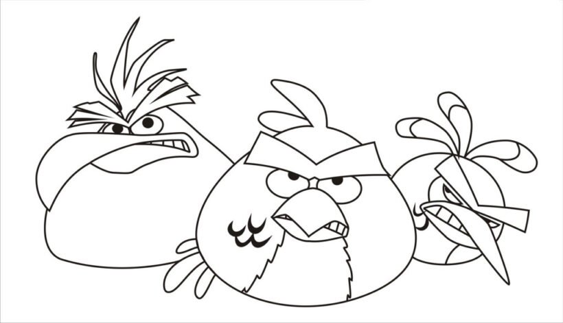 Mẫu tranh tô màu Angry Birds dễ thương cho bé tập tô (5)
