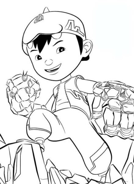 Mẫu tranh tô màu Boboiboy đáng yêu cho bé tập tô (24)