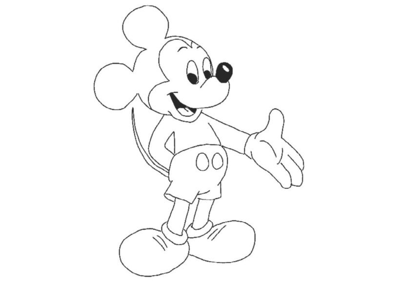 Mẫu tranh tô màu chuột Mickey dễ thương cho bé tập tô (16)