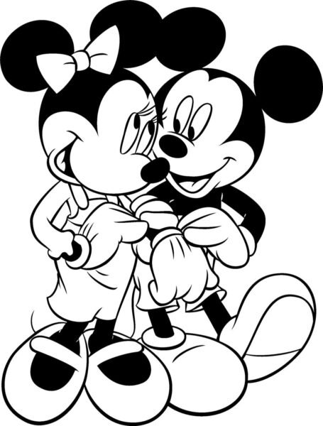 Mẫu tranh tô màu chuột Mickey dễ thương cho bé tập tô (22)