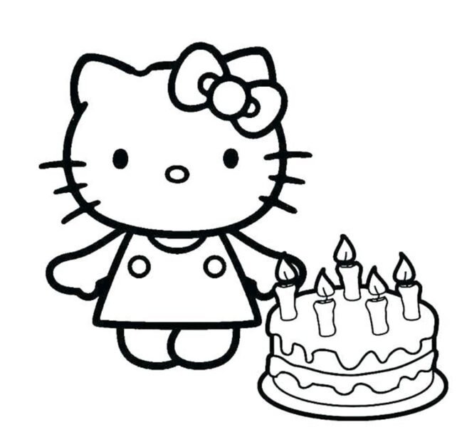 mẫu tranh tô màu Hello Kitty dễ thương cho bé tập tô (17)