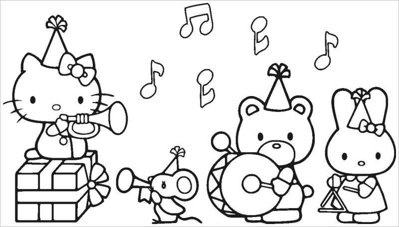 mẫu tranh tô màu Hello Kitty dễ thương cho bé tập tô (20)