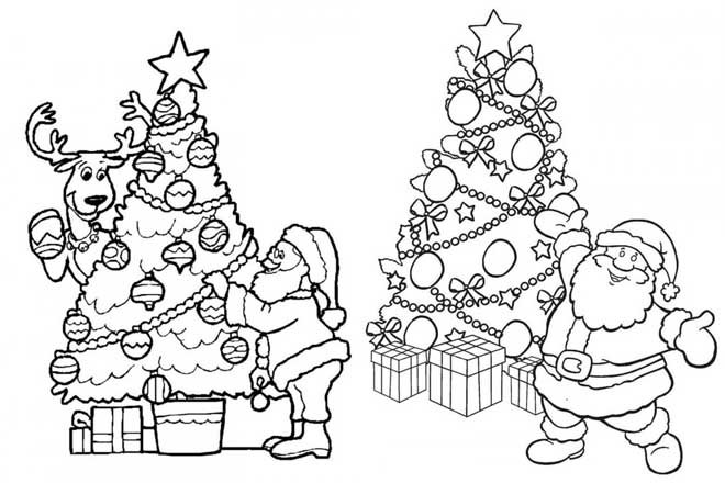 Mẫu tranh tô màu ông già Noel cho bé tập tô (1)