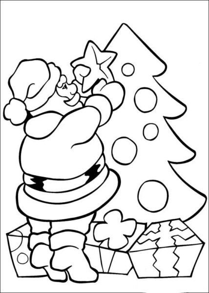Mẫu tranh tô màu ông già Noel cho bé tập tô (3)