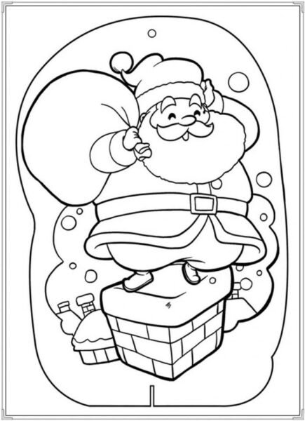 Mẫu tranh tô màu ông già Noel cho bé tập tô (4)