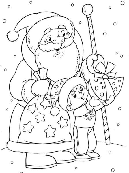 Tổng hợp các bức tranh tô màu ông già Noel đẹp nh