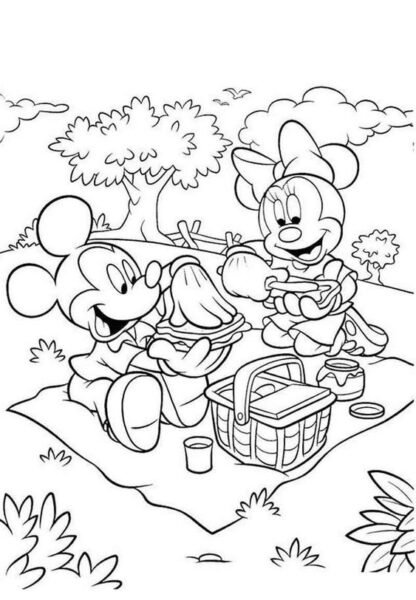 Những tranh tô màu chuột Mickey dễ thương cho bé tập tô (10)