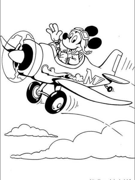 Những tranh tô màu chuột Mickey dễ thương cho bé tập tô (11)