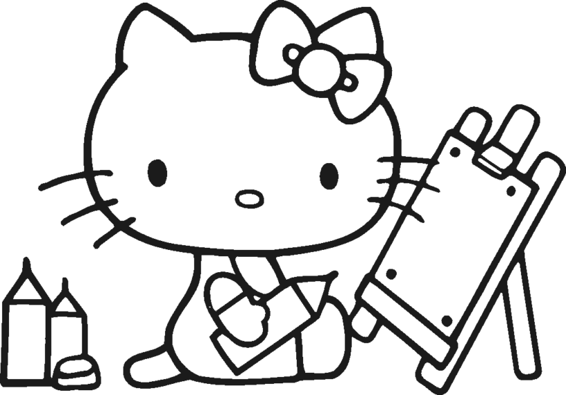 Những tranh tô màu Hello Kitty dễ thương cho bé tập tô (6)