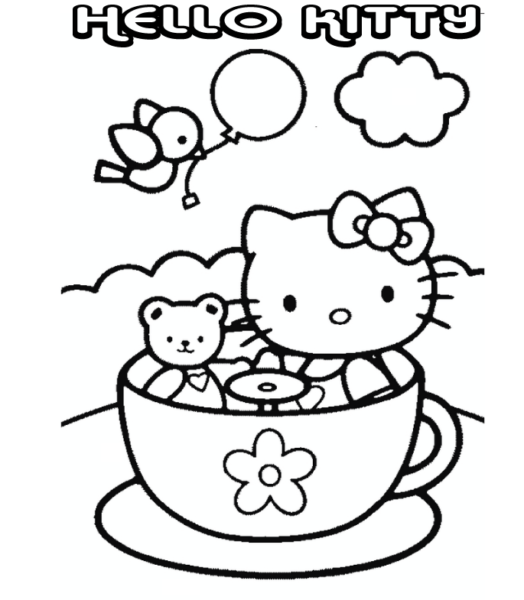 Những tranh tô màu Hello Kitty dễ thương cho bé tập tô (7)