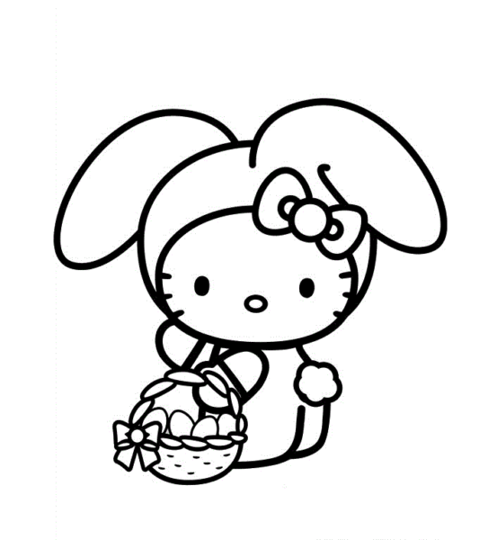 Những tranh tô màu Hello Kitty dễ thương cho bé tập tô (8)
