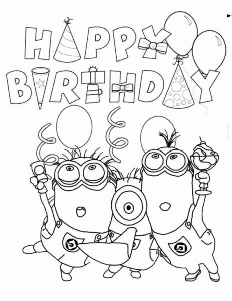 Những tranh tô màu Minion dễ thương cho bé tập tô (1)