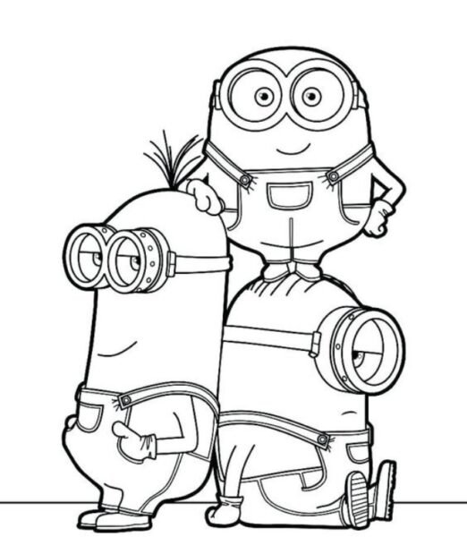 Những tranh tô màu Minion dễ thương cho bé tập tô (6)