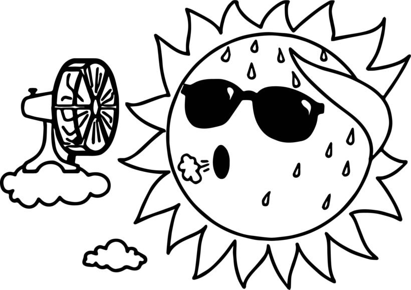 summer coloring pages with sun for kids Awesome Too Hot Summer Sun Coloring Page