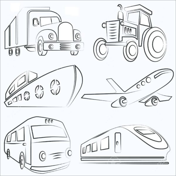 Những tranh tô màu phương tiện giao thông ngộ nghĩnh cho bé tập tô (1)