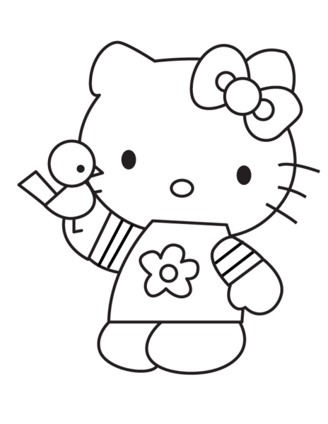 Tô màu Hello Kitty dễ thương