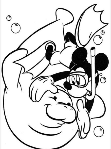 Tranh tô màu chuột Mickey dễ thương cho bé tập tô (40)