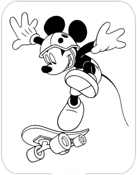 Tranh tô màu chuột Mickey dễ thương cho bé tập tô (47)