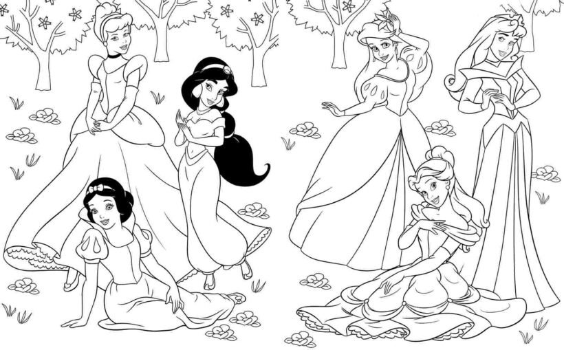 Tranh tô màu công chúa Disney đẹp