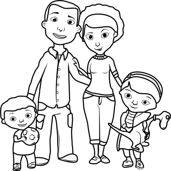 Tranh tô màu gia đình đẹp, hạnh phúc nhất cho bé tập tô (2)