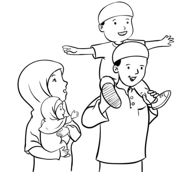 Tranh tô màu gia đình đẹp, hạnh phúc nhất cho bé tập tô (4)