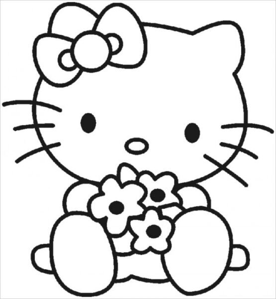 Tranh tô màu Hello Kitty dễ thương cho bé tập tô (24)