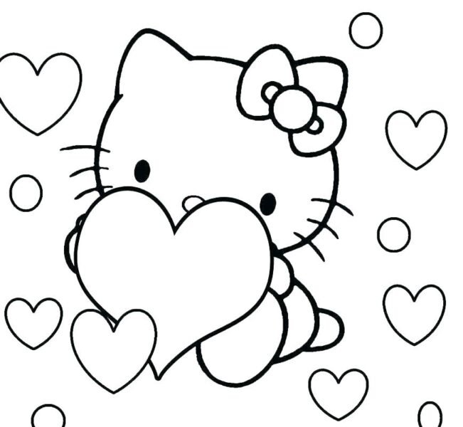 Tranh tô màu Hello Kitty dễ thương cho bé tập tô (25)