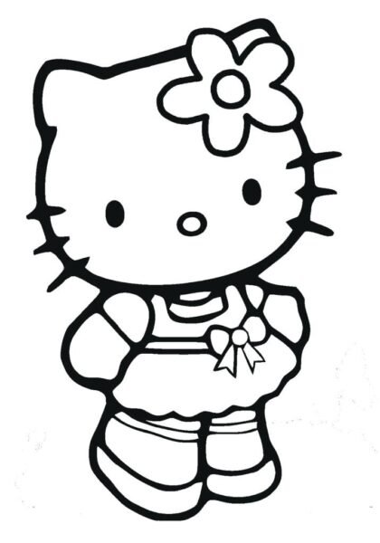 Tranh tô màu Hello Kitty dễ thương cho bé tập tô (26)