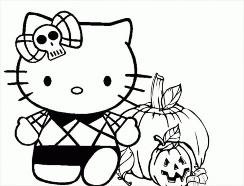 Tranh tô màu Hello Kitty dễ thương cho bé tập tô (33)