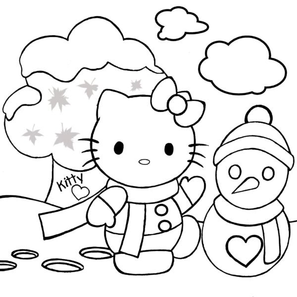 Tranh tô màu Hello Kitty dễ thương cho bé tập tô (36)