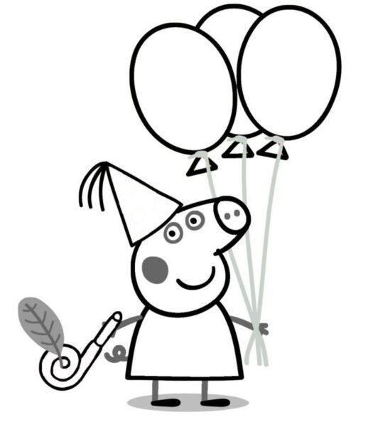 Tranh tô màu heo Peppa ngộ nghĩnh cho bé tập tô (20)