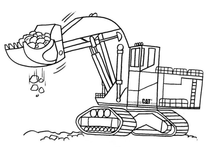 Tổng hợp các bức tranh tô màu máy xúc đẹp nhất d