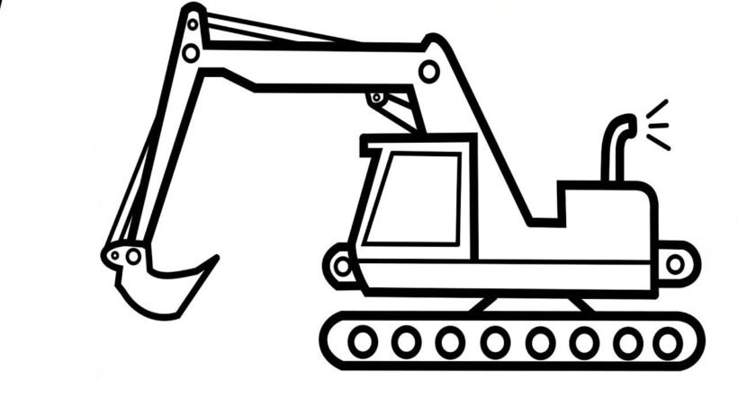 Tổng hợp các bức tranh tô màu máy xúc đẹp nhất d