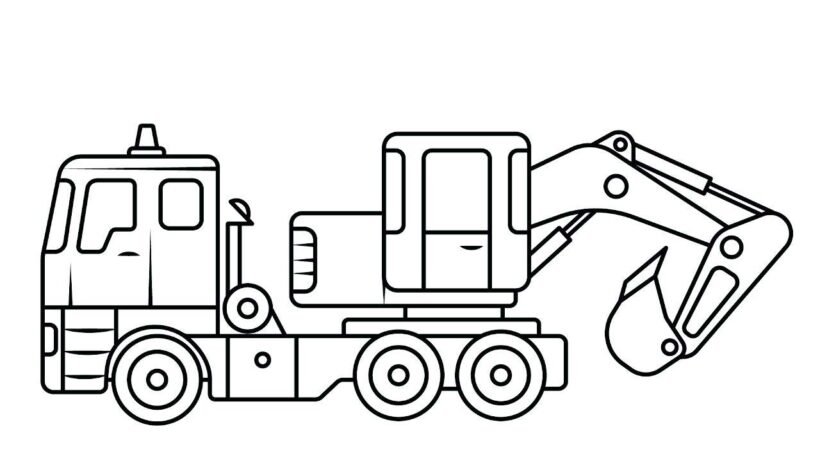 Tổng hợp các bức tranh tô màu máy xúc đẹp nhất d