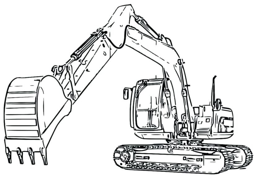 Tranh tô màu máy xúc đẹp nhất cho bé tập tô (4)