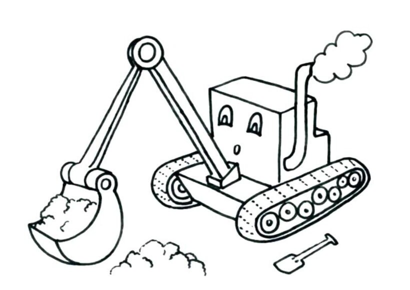 Tranh tô màu máy xúc đẹp nhất cho bé tập tô (6)