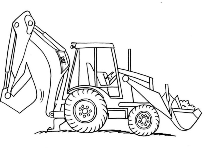 Tổng hợp các bức tranh tô màu máy xúc đẹp nhất d