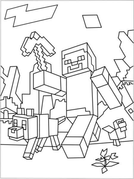 Tranh tô màu minecraft đẹp nhất cho bé tập tô (34)