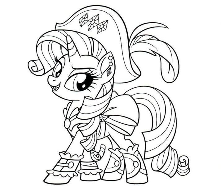 Tranh tô màu ngựa Pony cho bé tập tô (1)