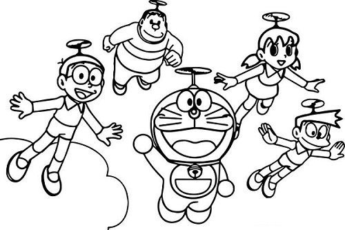 Tranh tô màu Nobita đáng yêu nhất cho bé tập tô (28)