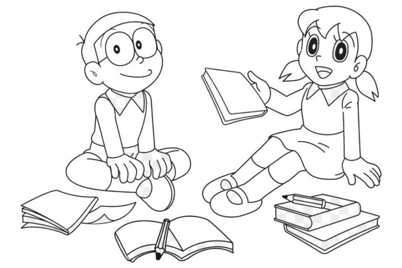 Tranh tô màu Nobita đáng yêu nhất cho bé tập tô (33)