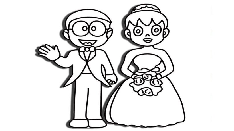 Tranh tô màu Nobita đáng yêu nhất cho bé tập tô (34)